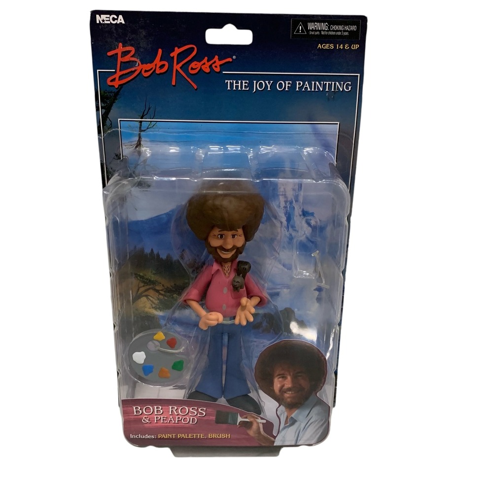 Bob Ross Joy of Painting Figure NECA Peapod w/ Palette Brush MOC